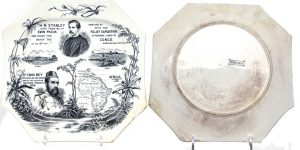 Collectible plate depicting Congo Relief Expedition 