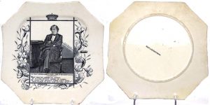 Collection plate depicting Prime Minister Benjamin Disraeli
